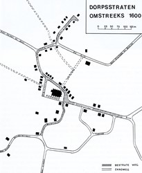 <p>Overzicht van het stratenpatroon van Haaksbergen omstreeks 1600 (Ten Asbroek 1988). </p>
